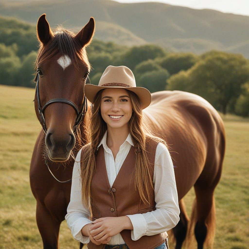 Charming Cowgirl Portrait in Rural Photography Style