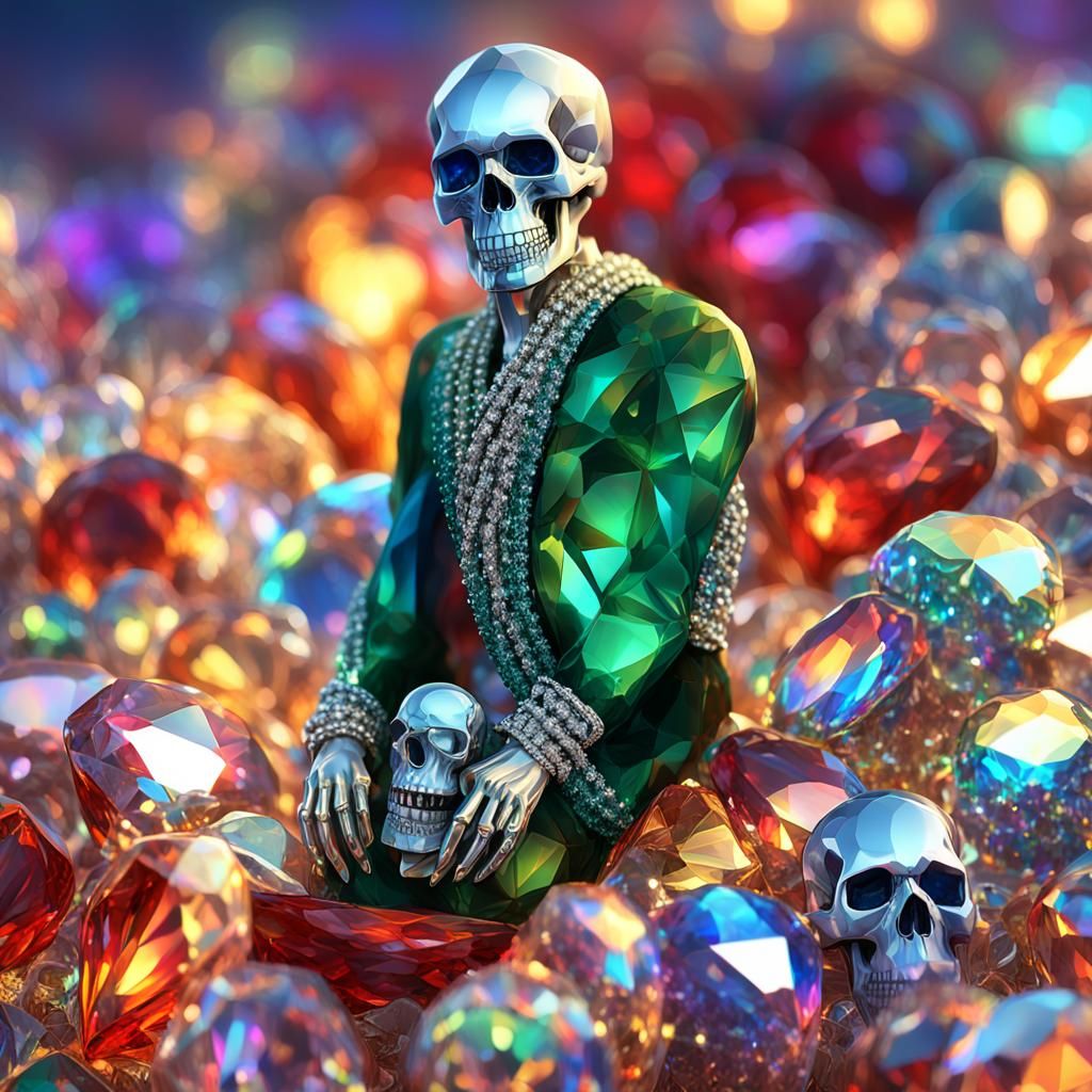 Glass Skull Ring in Diamonds: Fantasy Concept Art