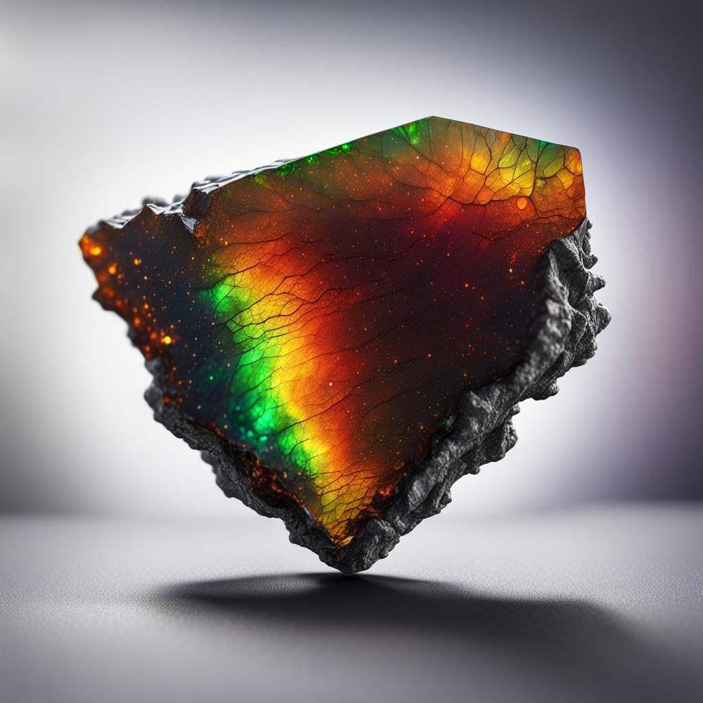 Mesmerizing Ammolite Gem in Vibrant Fantasy Style