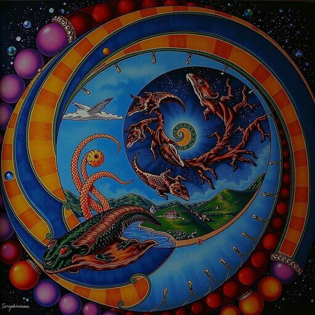 Abstract Spiral Forms in Hyperrealistic Style