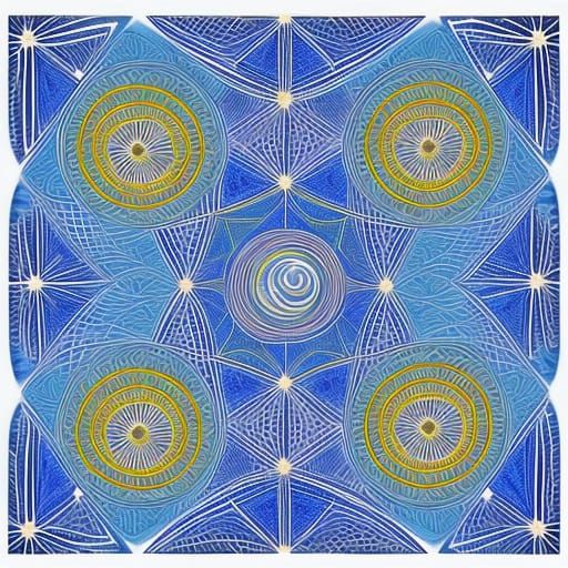 Energy Channels and Chakra Connection in Gold and Blue