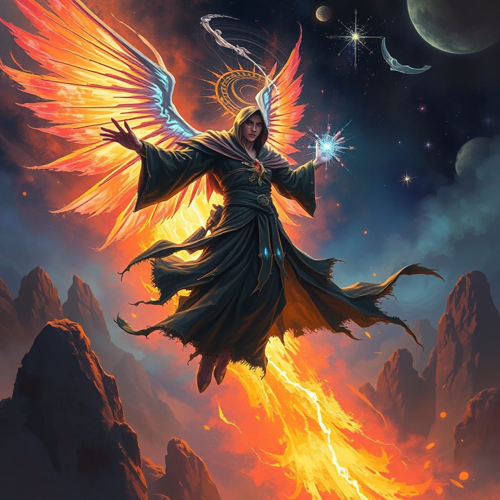 Astral Lord Soaring Through Sci-Fi Realm