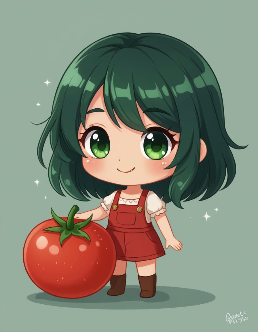 Cute Chibi Tomato Character Art