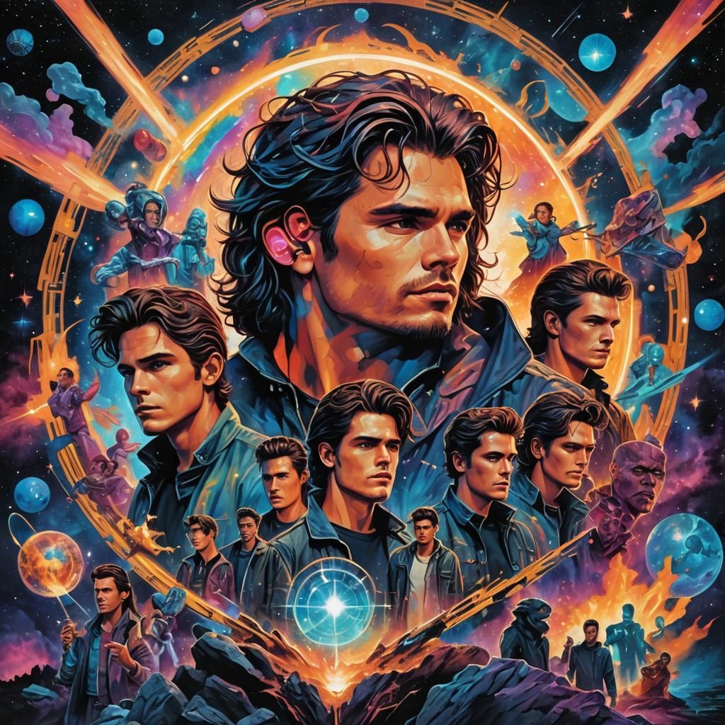 Holographic Outsiders Illustration in Astral Cosmic Style