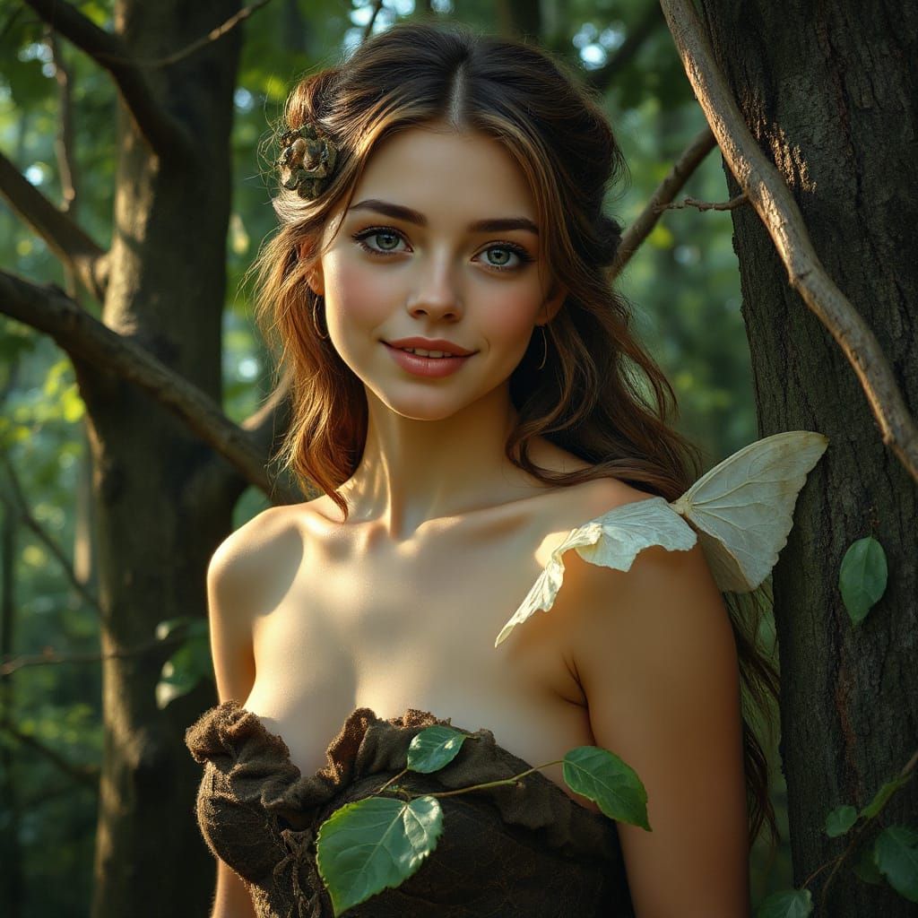 Ethereal Forest Nymph Inspired by Impressionism