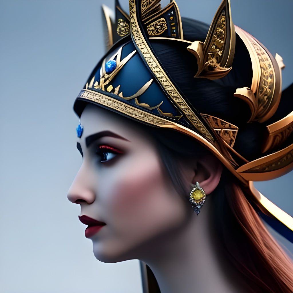 Sad Queen with Blue Eyes in Fantasy Art