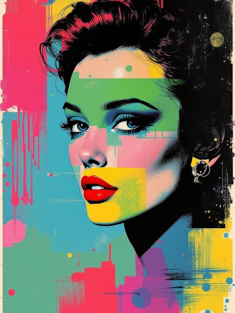 Pop Surrealism Portrait with Distorted Emotions