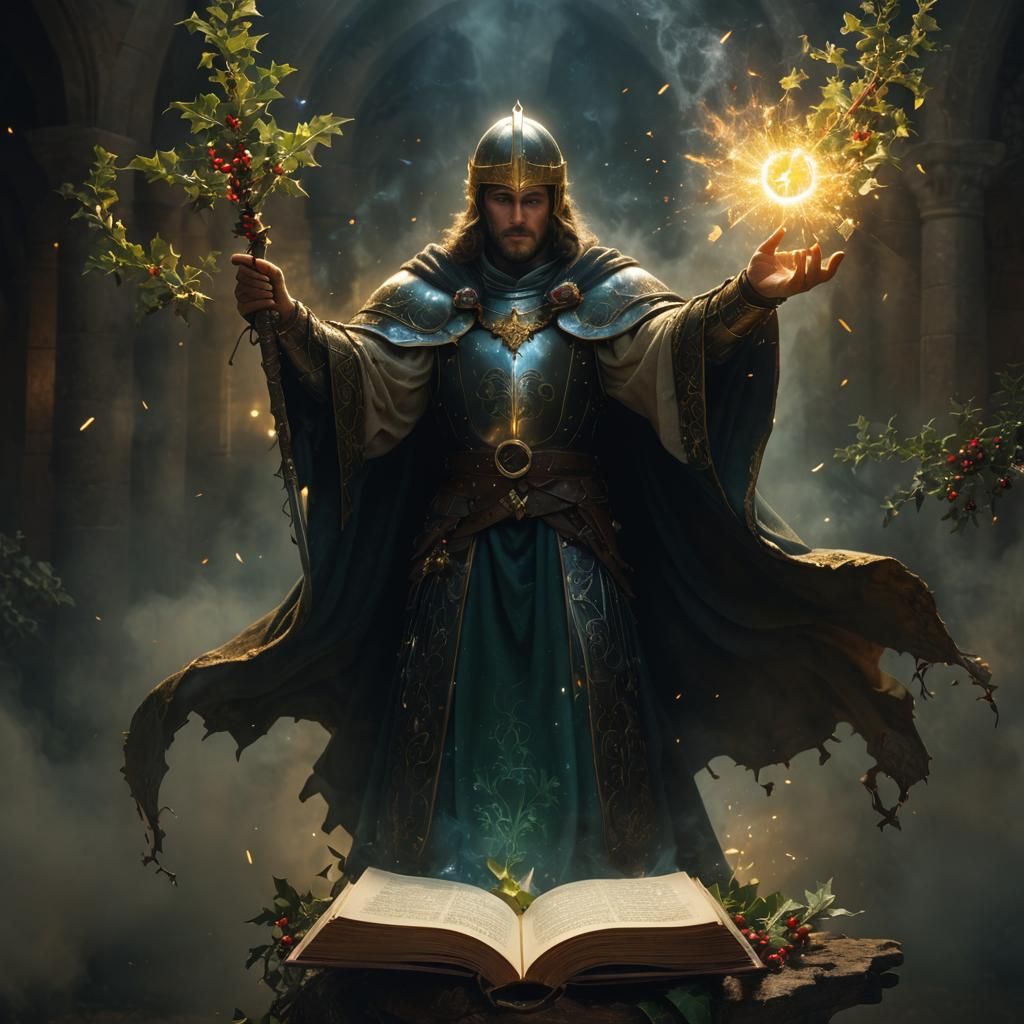 Holy Knight Casting Spell in Fantasy Art