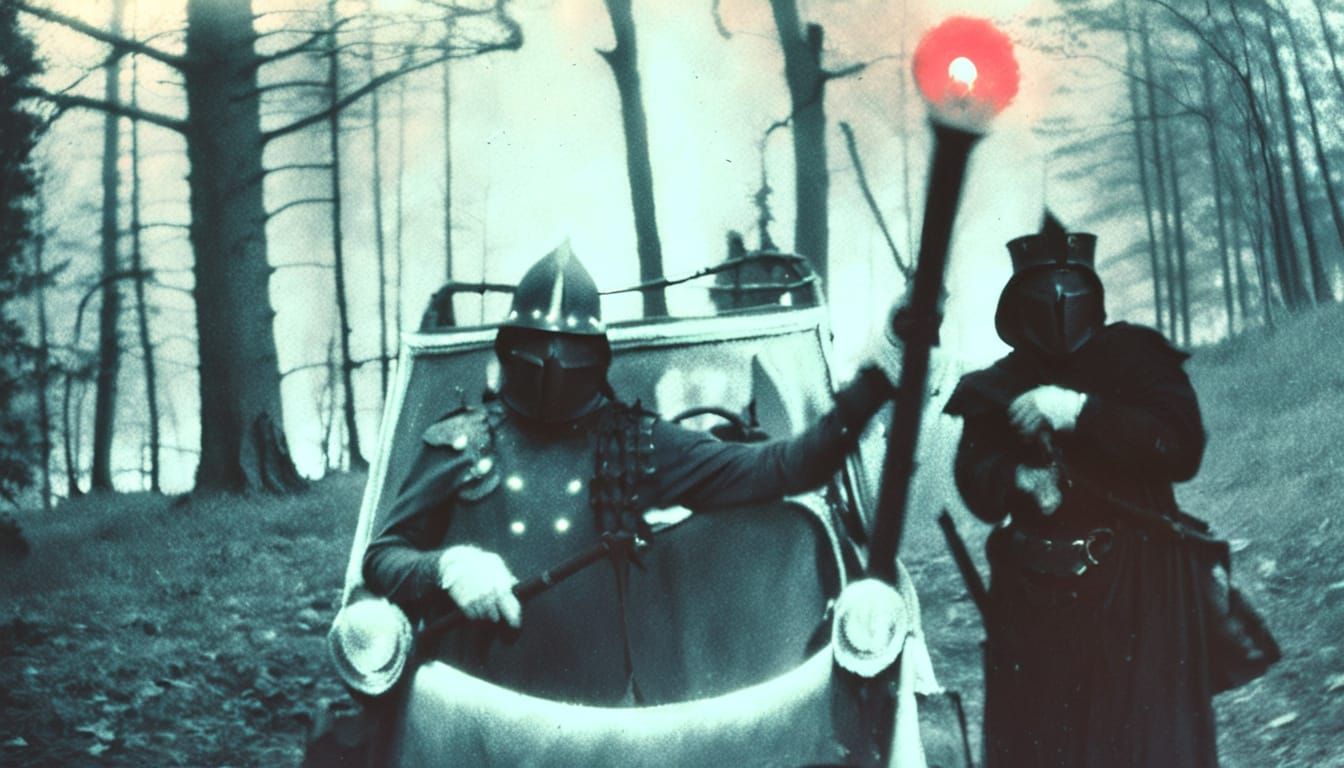 Knight in Dark Forest Digital Matte Painting