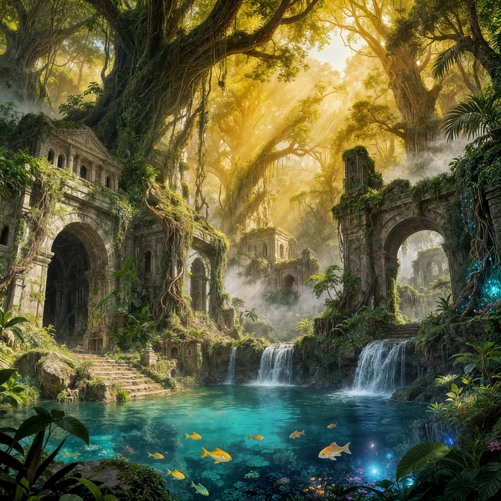 Lost City Reclaimed by Tropical Nature in Cinematic Fantasy ...