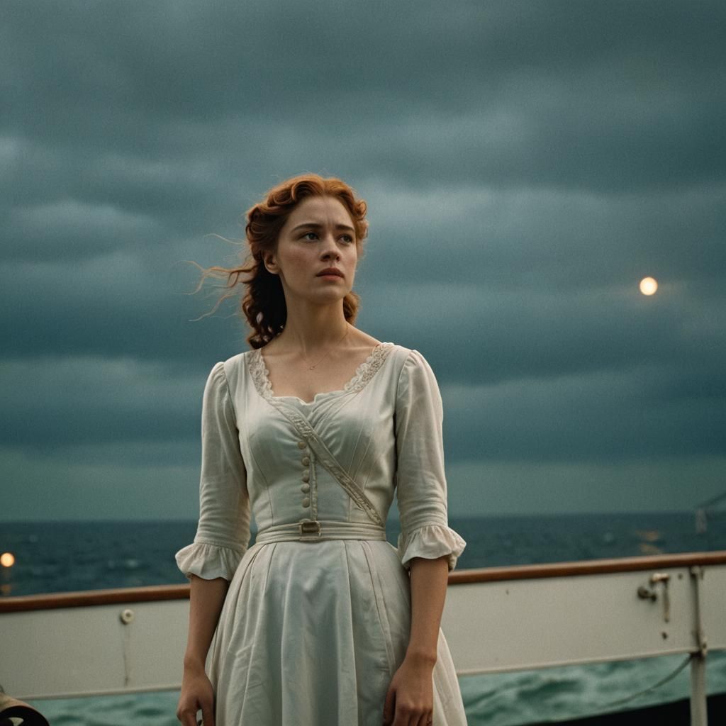 Dramatic Cinematic Film Still of the Titanic