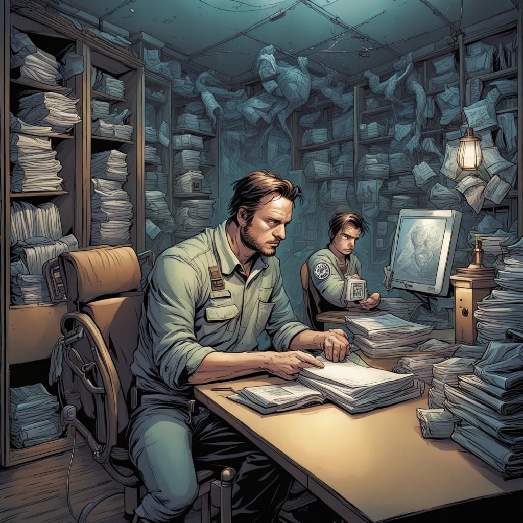 Quarantined Journalist in Comic Book Art Style