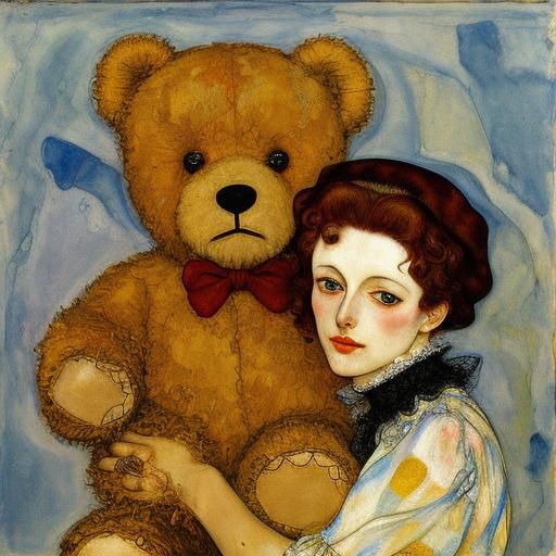 Teddy Bear and Honey Bar in Expressionist Style