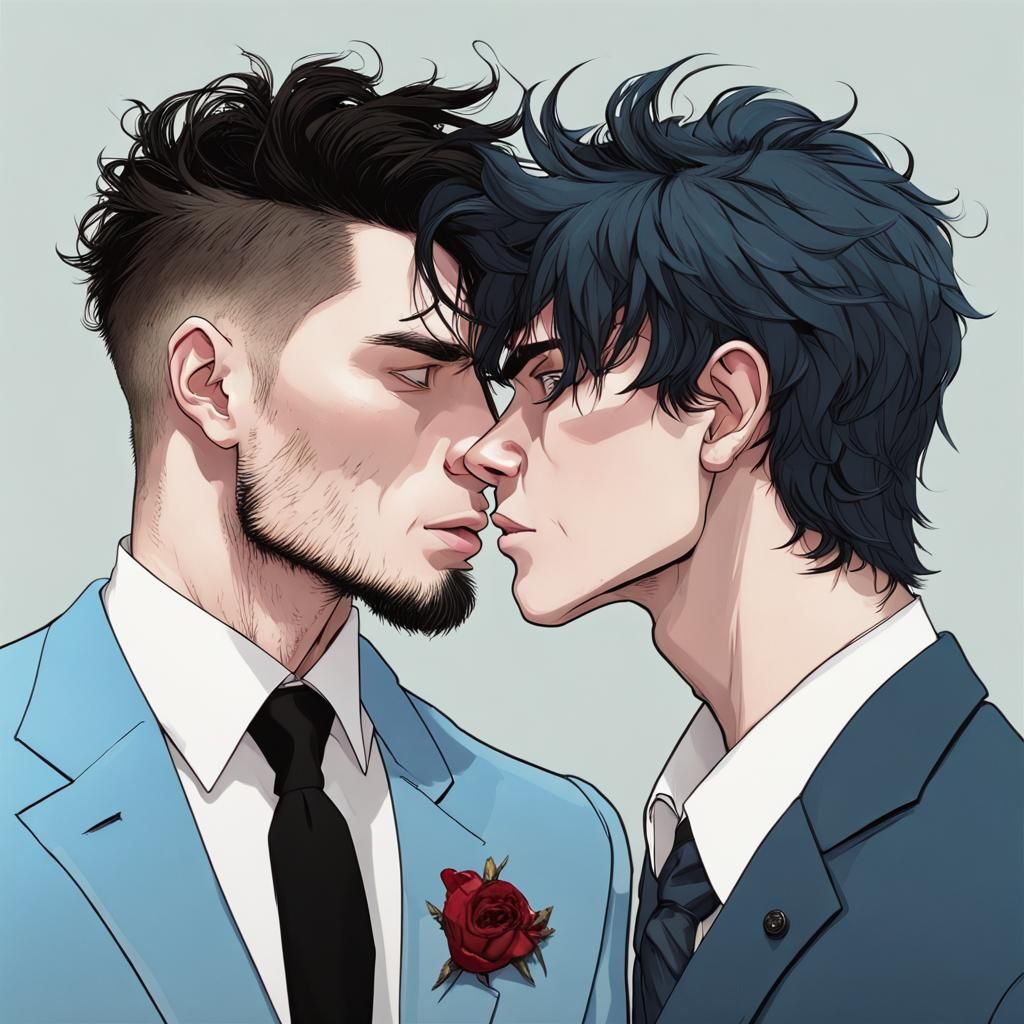 Two Men in an Embrace