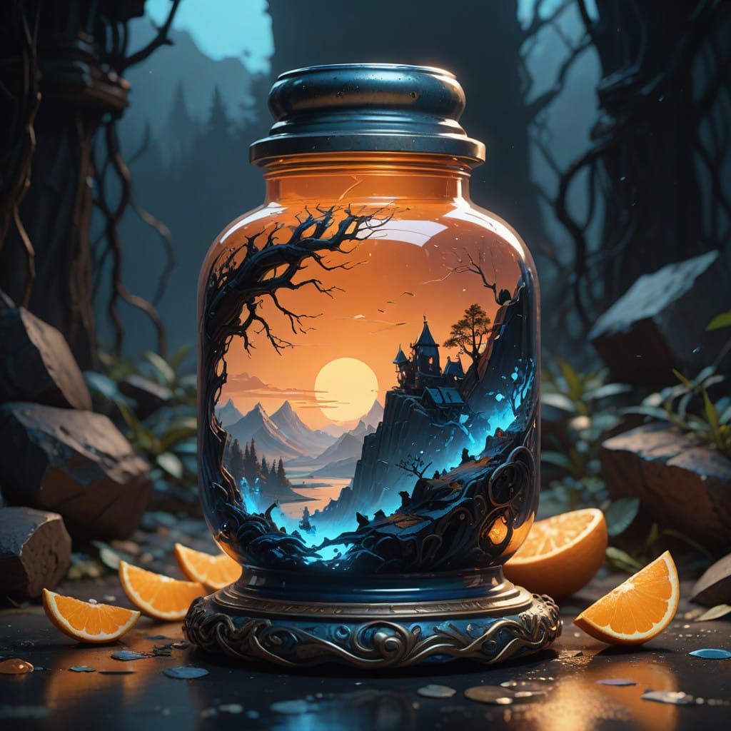 Ethereal Amber Jar: A Beacon of Hope and Comfort