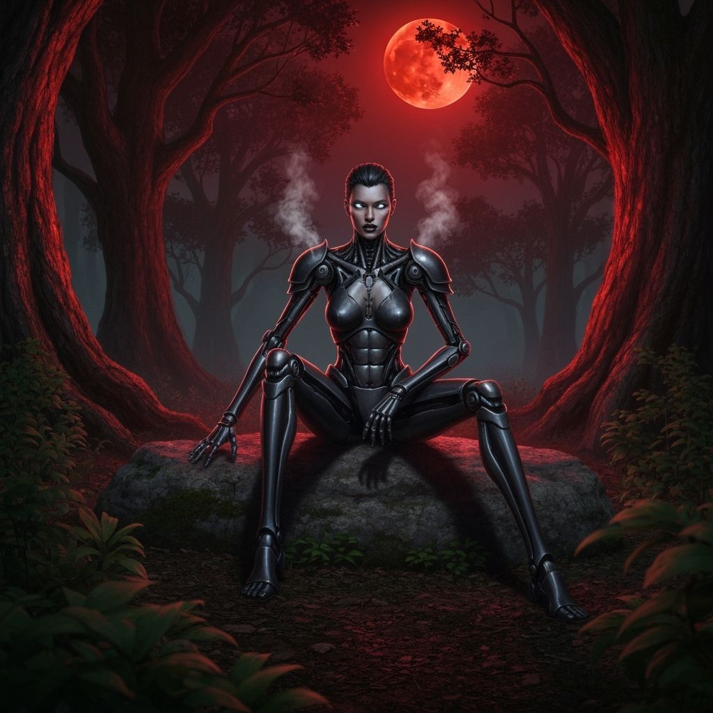 Goth Android Enforcer in Blood Moon Grove