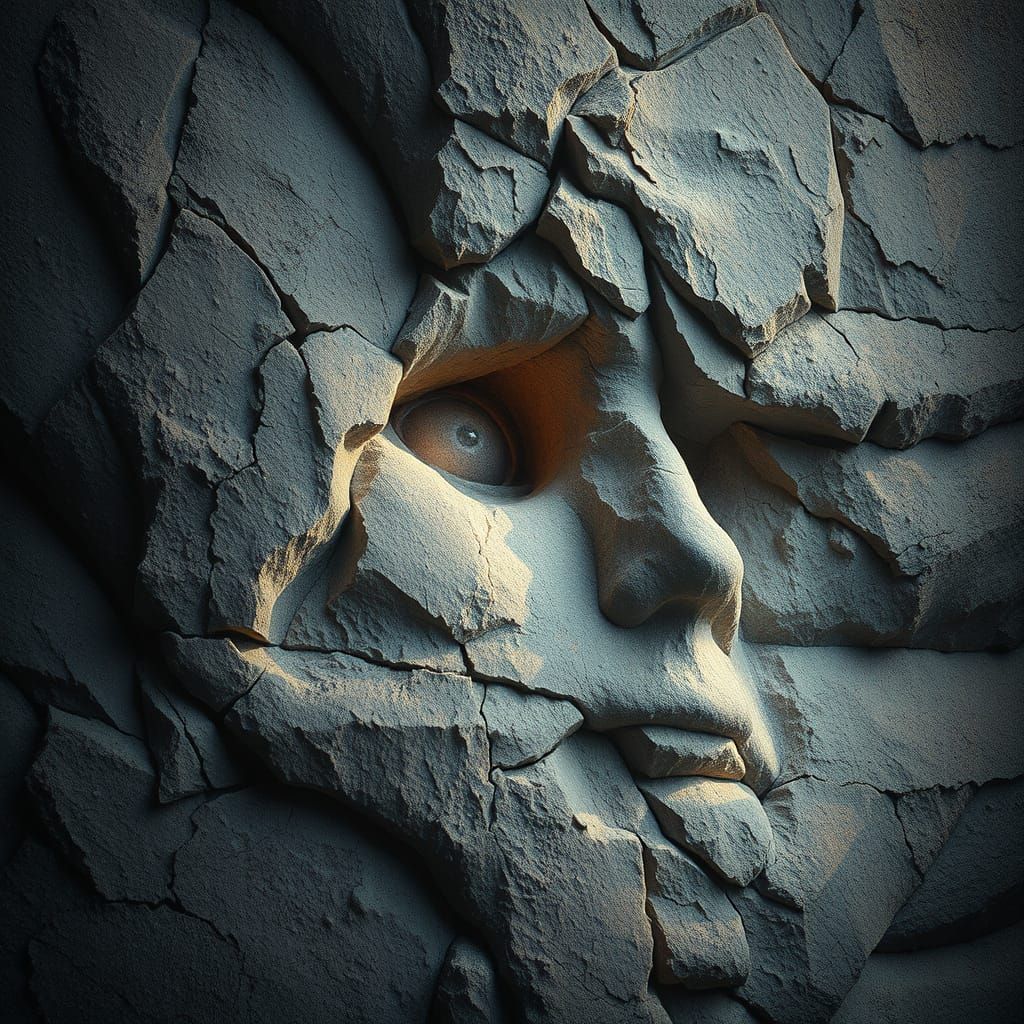 Cosmic Rock Formation in Ethereal Holographic Style