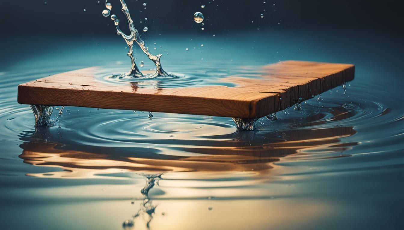 Hyperrealistic Reflection of a Wooden Board