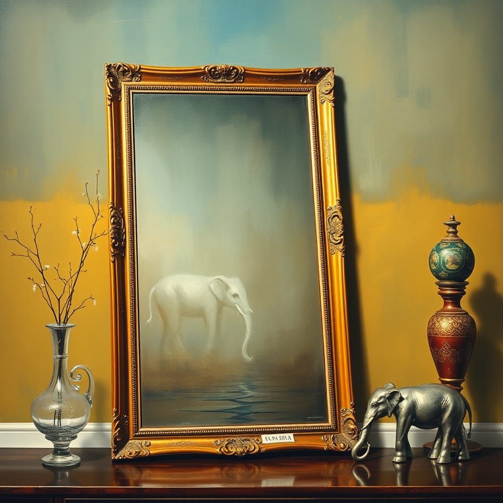 Surreal Gold Mirror Reflects a Life, Dali Style