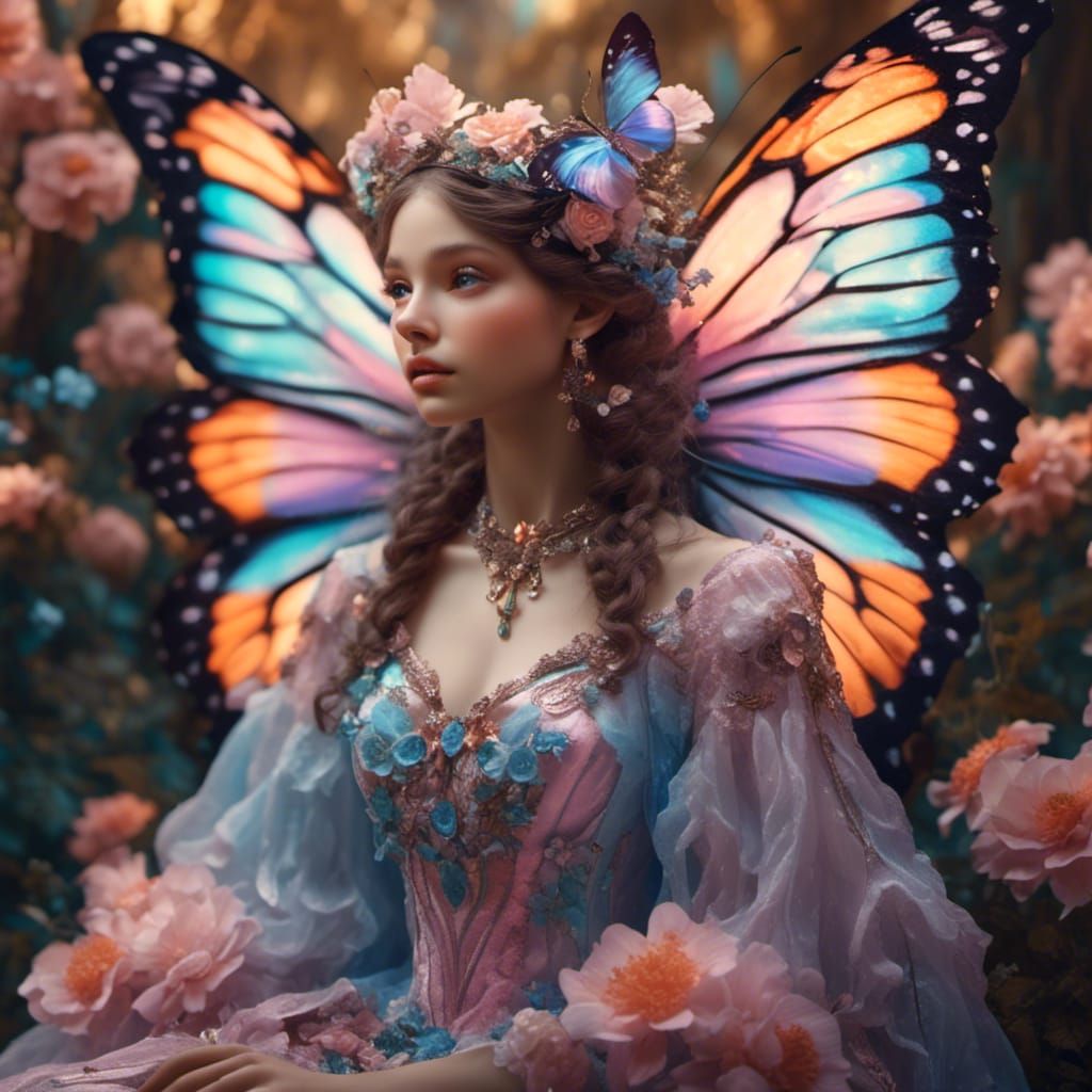 Pastel Butterfly Costume: Fairycore Fantasy in 3D