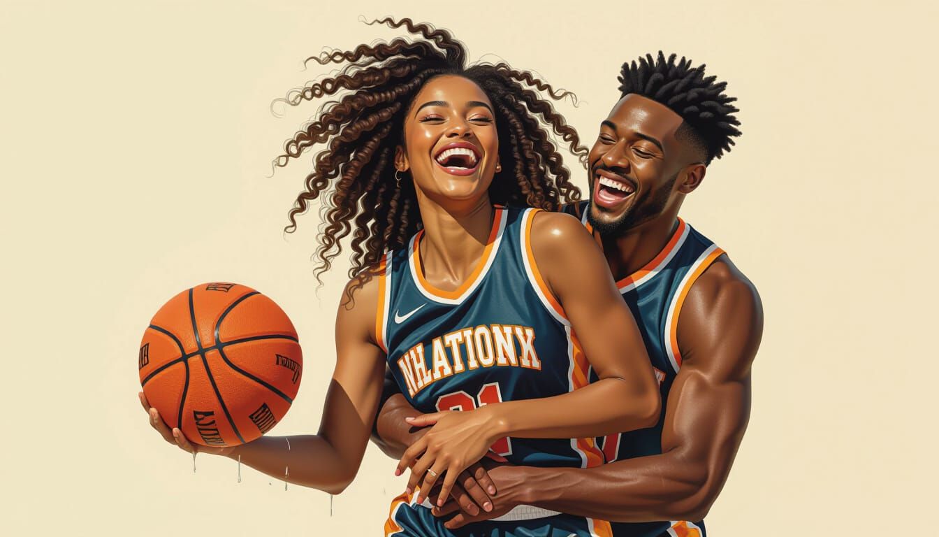 Hyper-realistic digital art. Medium shot. A young African Am...