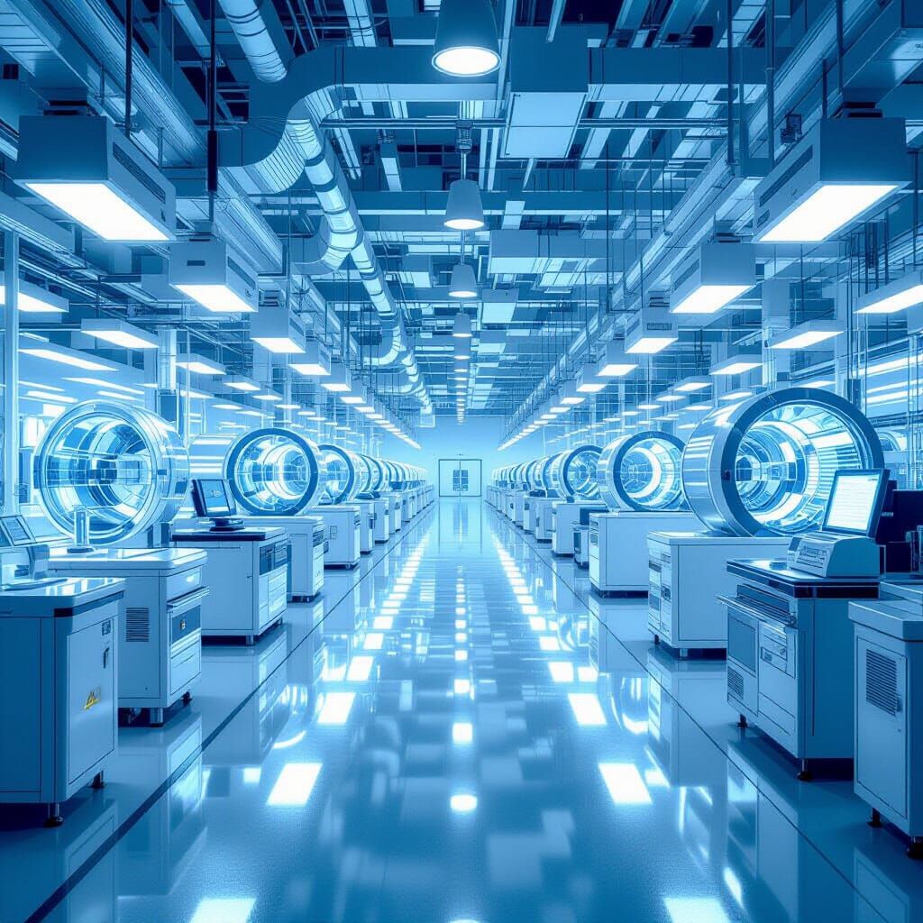 Futuristic Semiconductor Factory Interior