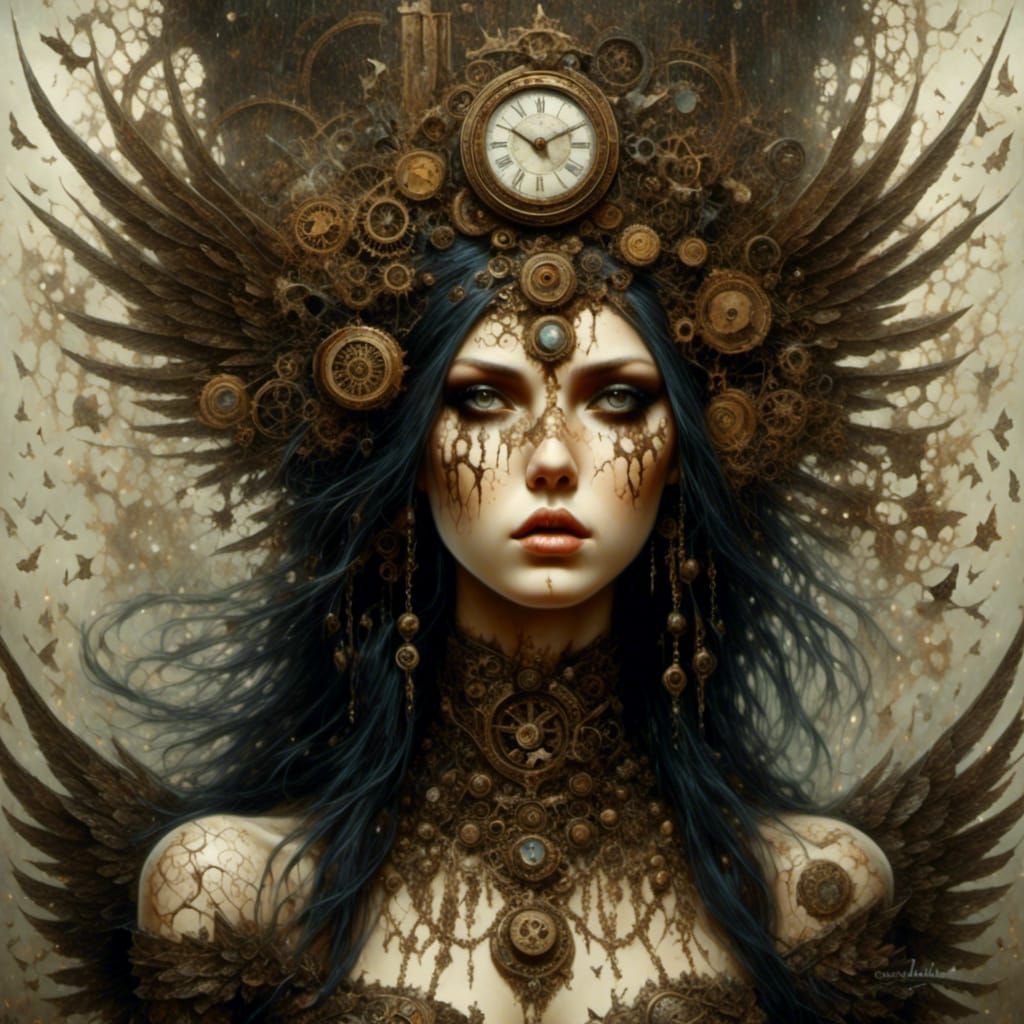 Steampunk Goddess: A Fusion of Art and Technology
