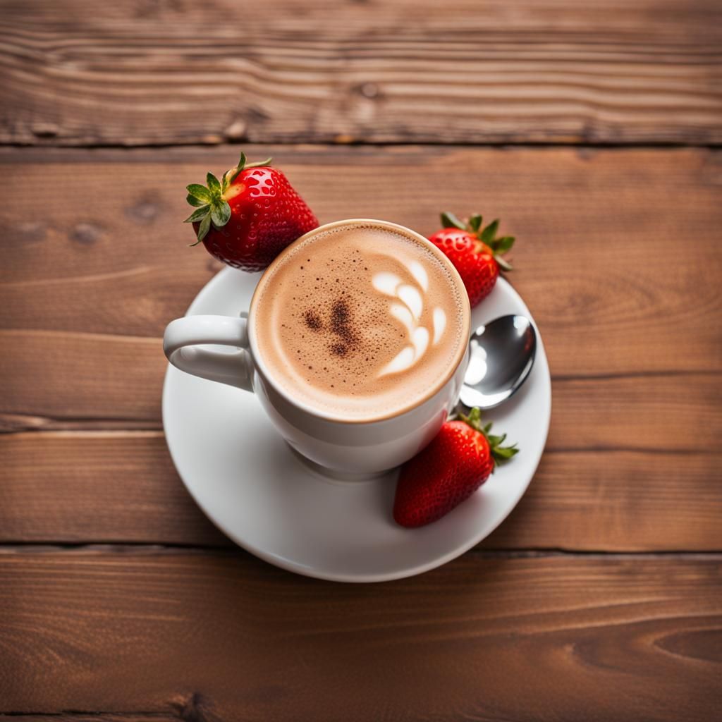 Coffee Mocha with Strawberry and Caramel: Professional Photo...