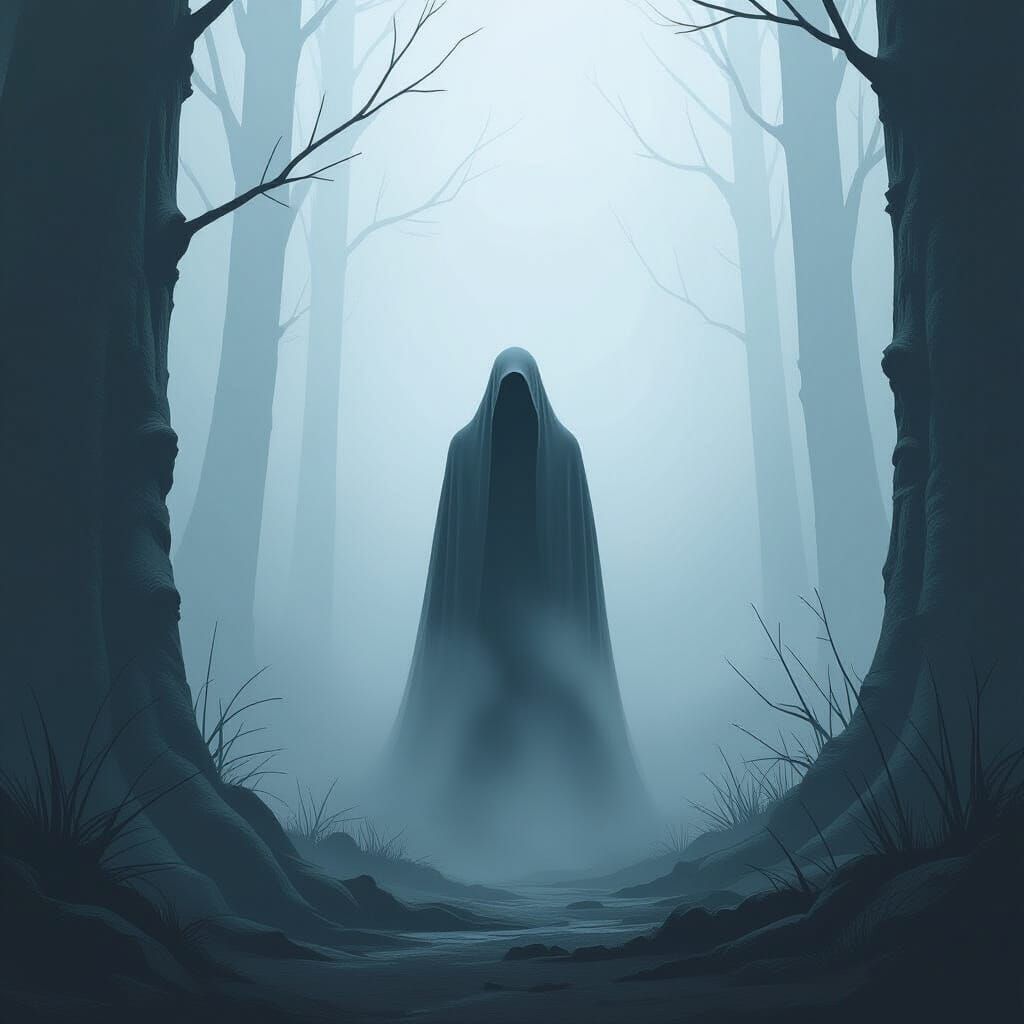 Figure in Mist: Surreal Dreamscape Art