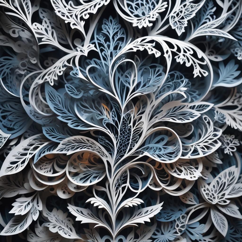 Intricate Kirigami Details in Hyperrealistic HDR