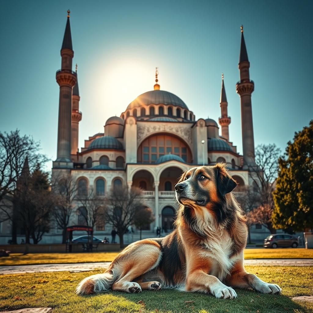 Anatolian Shepherd Dog at the Hagia Sophia in Istanbul, Turk...