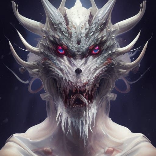 Demonic Arctic Creature Portrait in Hyperdetailed Style