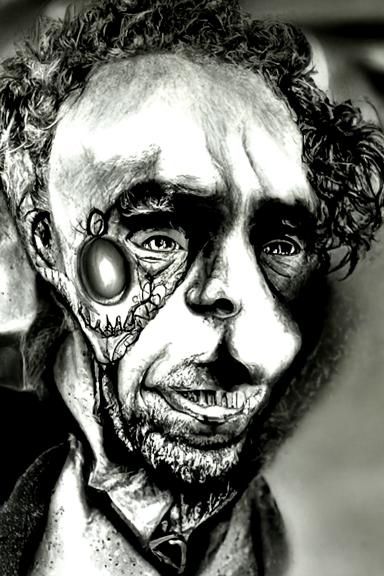 Eldritch Horror Illustration in Tim Burton Style