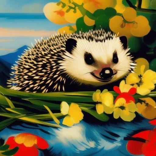 Hedgehog's Dieselpunk Dinner Party in Gouache