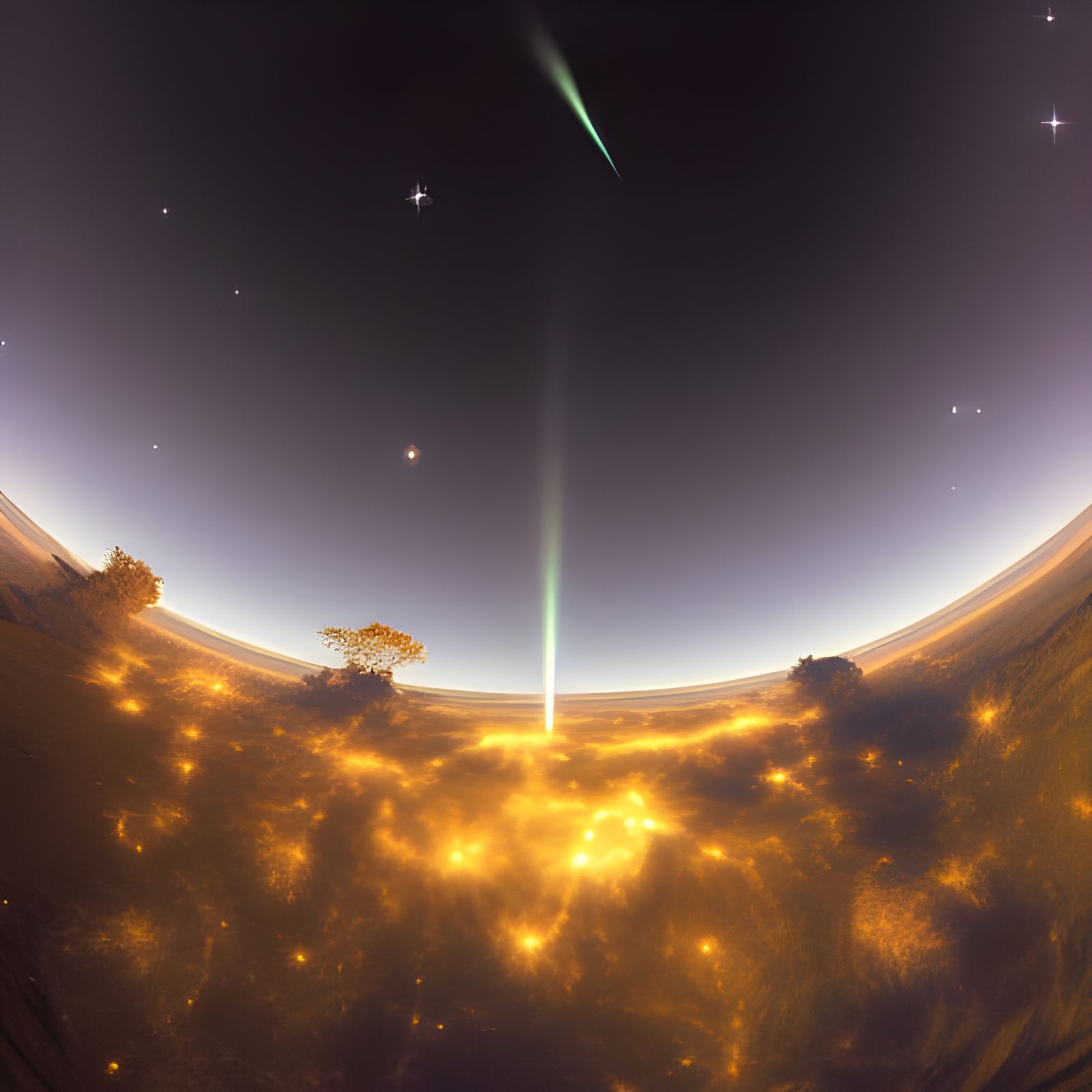 Enchanting Meteor Shower Photoillustration