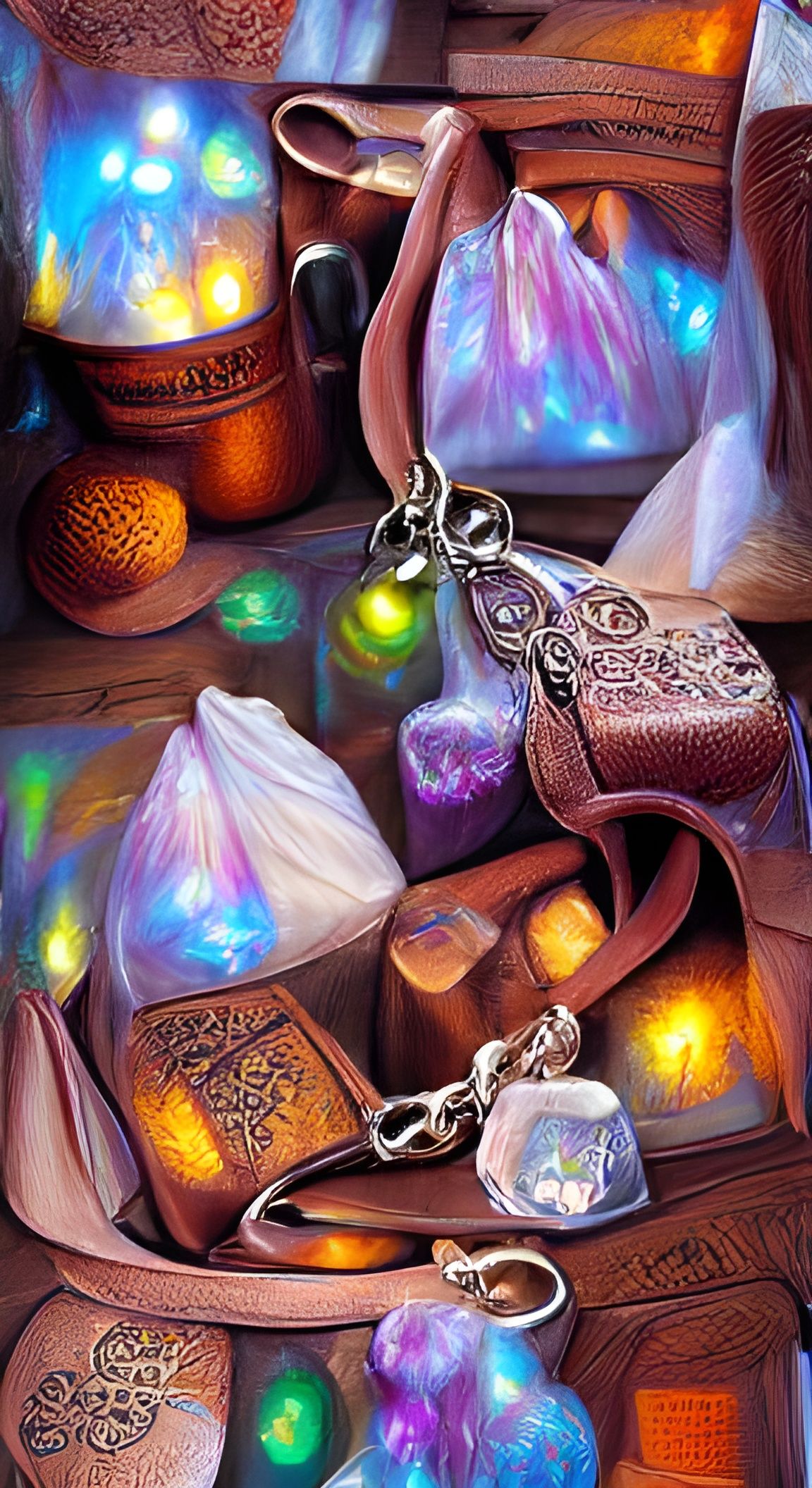 Enchanted Charms Radiating Magical Energy