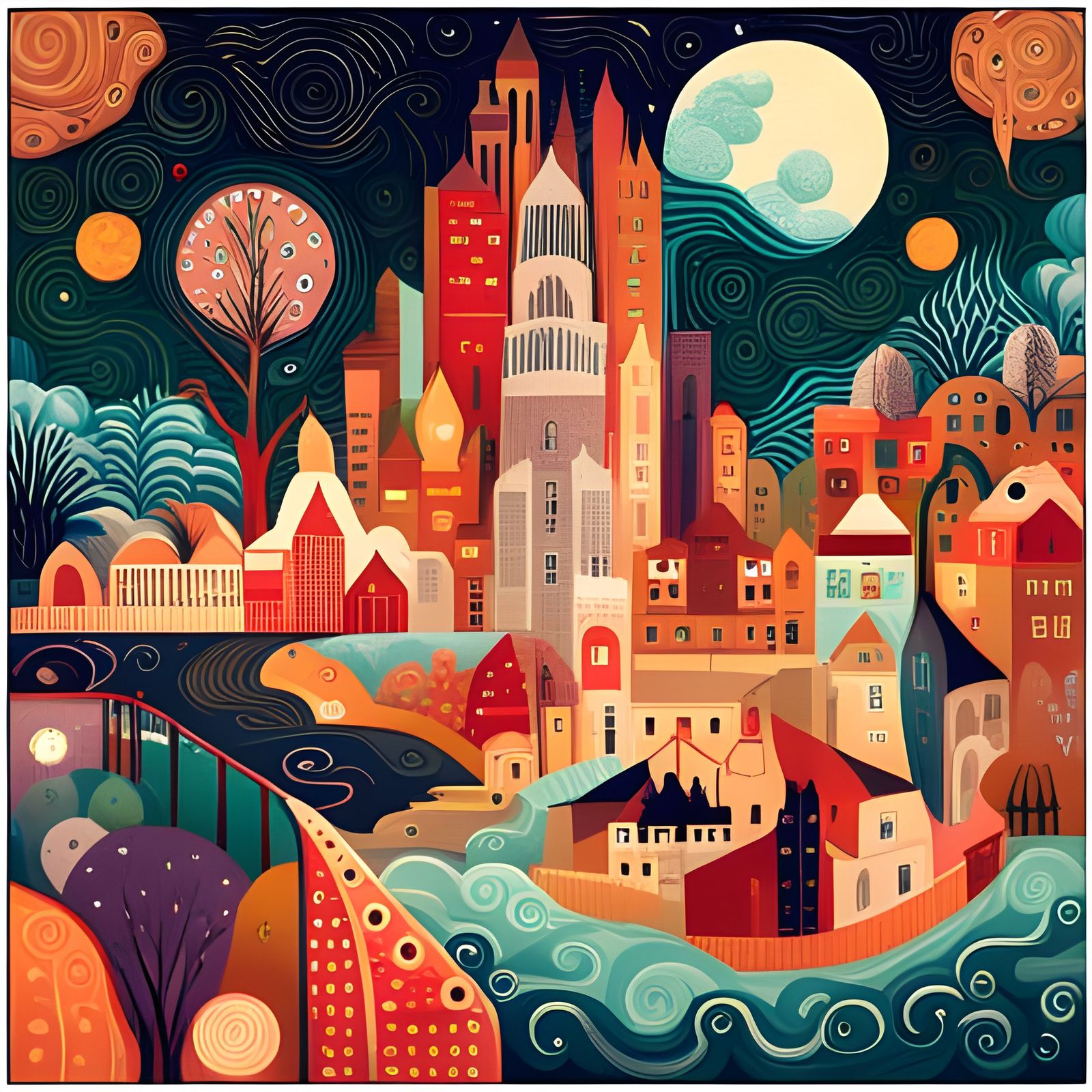 Bright Patchwork Fabric Design in Modern Style