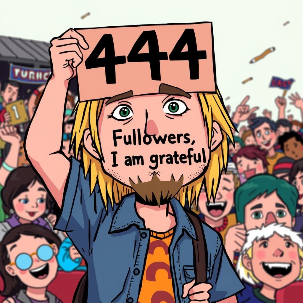 Kurt Cobain Thanks Fans in Vibrant Cartoon Style