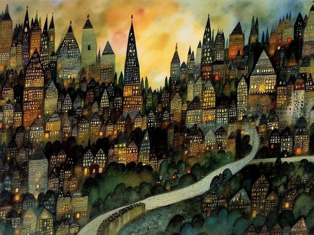 Ethereal Medieval Enclave in a Dreamlike World