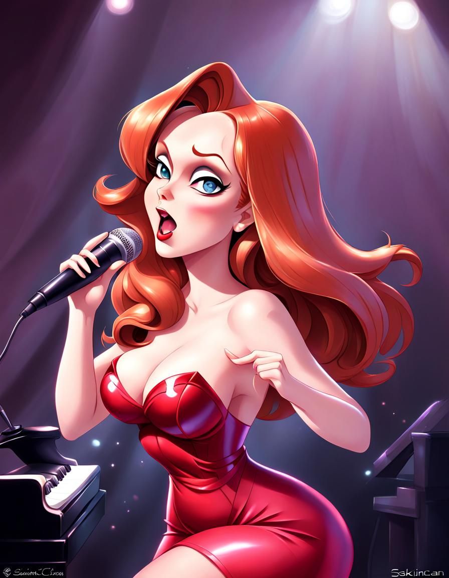 Jessica Rabbit Singing: Digital Pin-Up Art