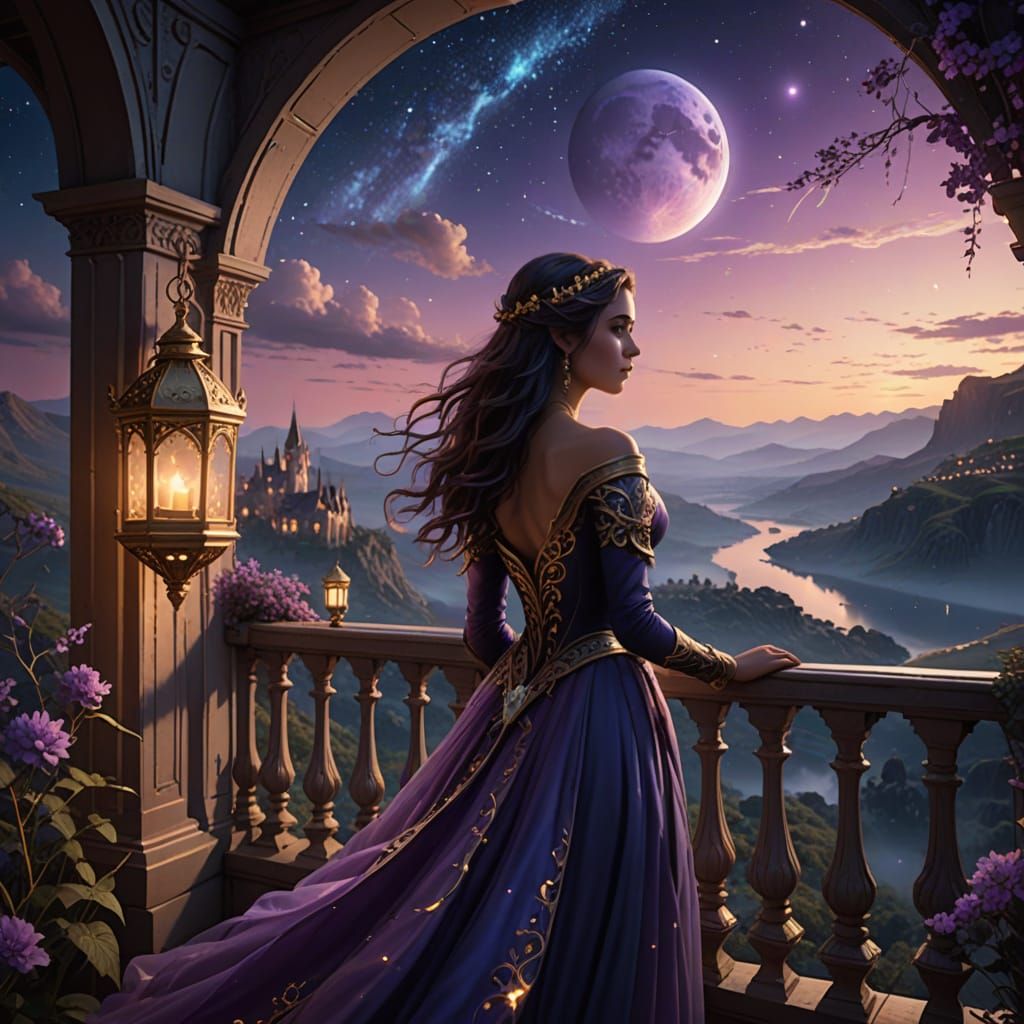 Whimsical Fantasy Kingdom at Twilight