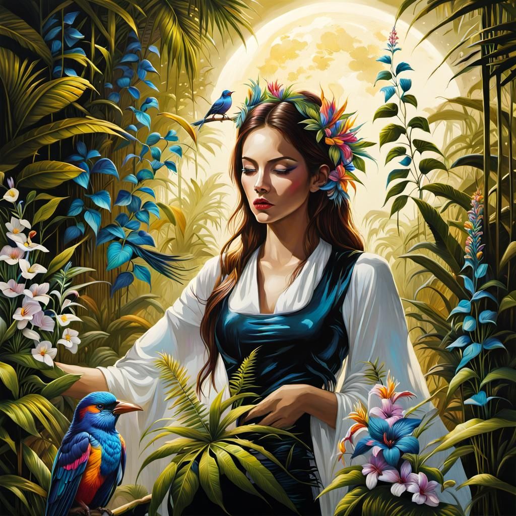 Metallic Jungle: Graffiti Art in Moonlight