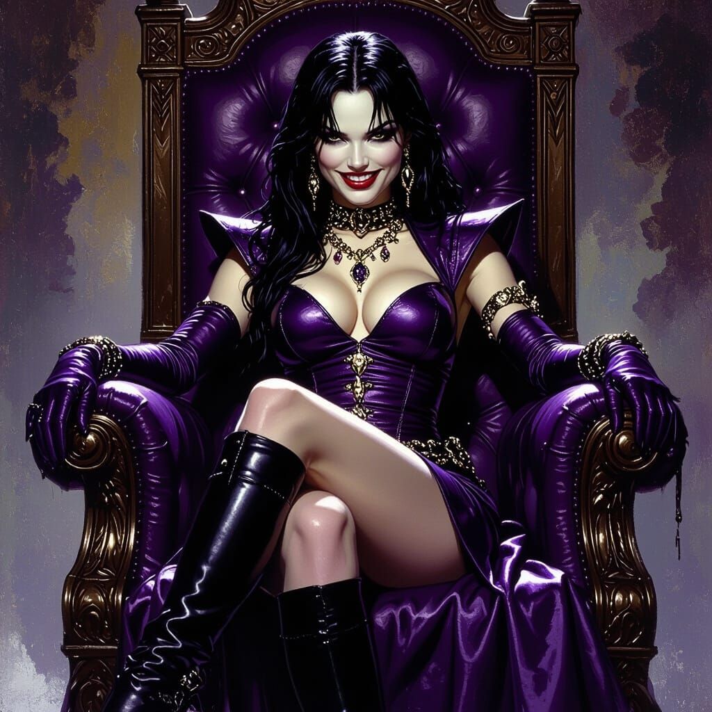 Evil Mistress on Throne with Dramatic Lighting