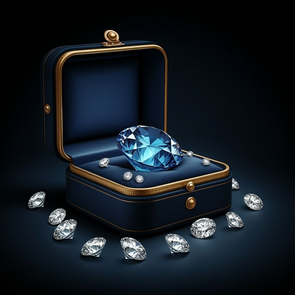 Radiant Blue Diamond in Luxurious Open Box