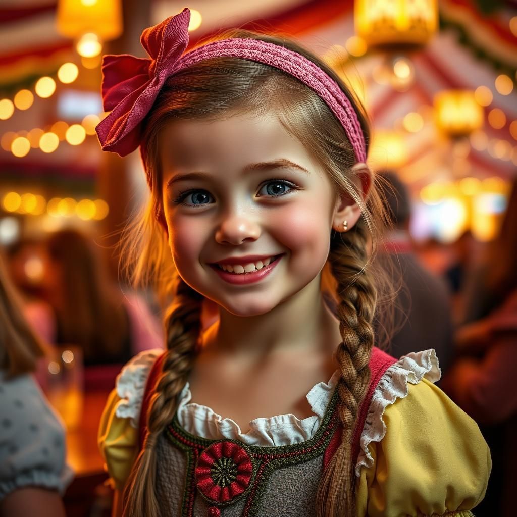 Happy Girl at Oktoberfest in Fine Art Style
