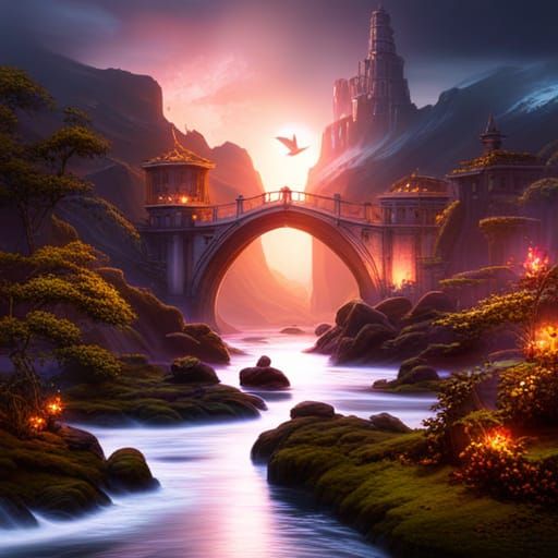 Glowing Lightsaber Bird: Detailed Fantasy Concept Art