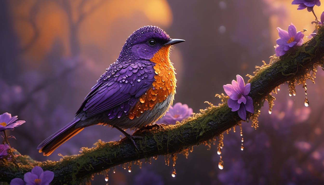 Ethereal Bird in Majestic Garden