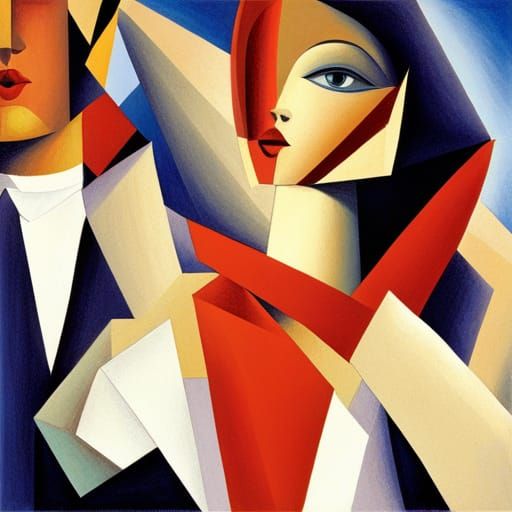 Abstract Cubist Sun Obscured by Clouds