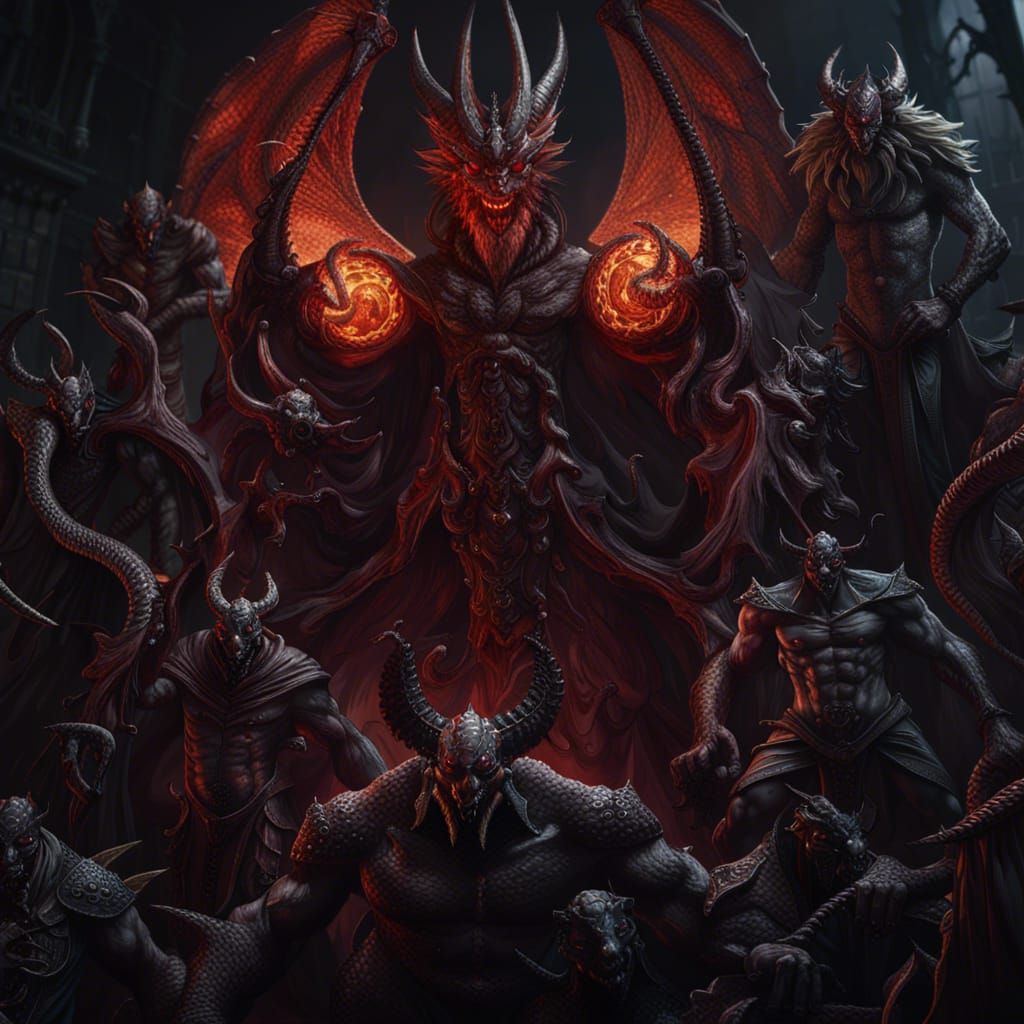 Demonic Gathering in High-Resolution Fantasy Art