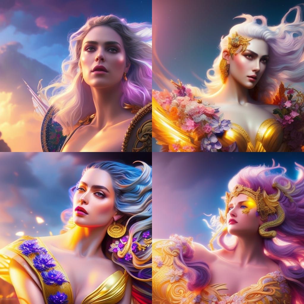 Majestic Aphrodite: Hyperdetailed Concept Art in 8K